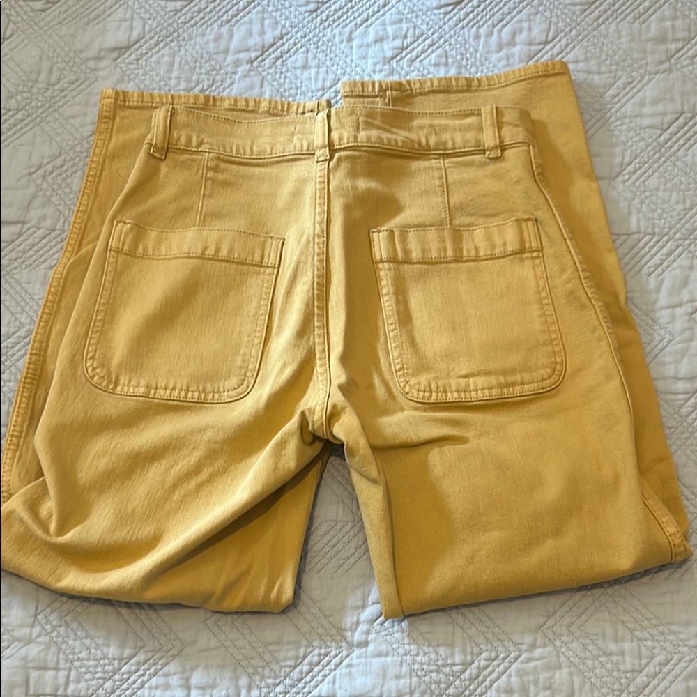 Madewell Women's goldenrod Jeans 24P petite straight leg crop wide leg - Picture 5 of 8